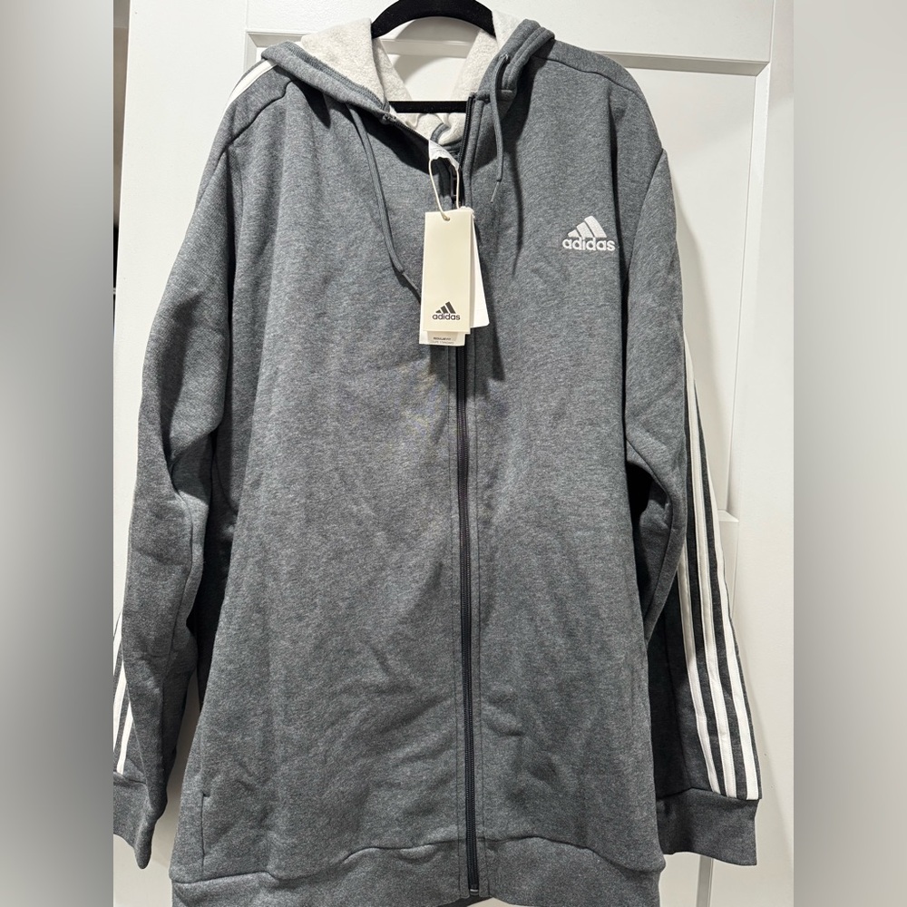 Adidas Dark Gray Full-Zip Hoodie